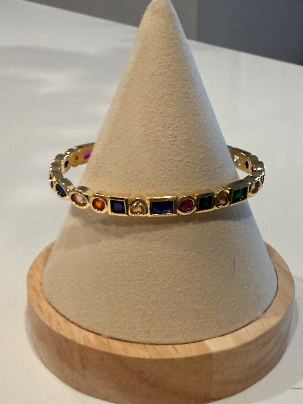 Gold Multicolor Gemstone Bangle Bracelet - Women's Jewelry for momma